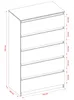 Cassettiera con 5 cassetti, antracite, A: 70 x 125 x 39 cm Anteprima dell’immagine prodotto 10