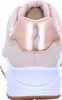 The back view of a beige sneaker with rose gold accents. Produktbild-Vorschau