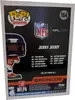 The back of a Funko Pop! box for NFL player Jerry Jeudy, showing the product number, team, and a list of other collectible players. Produktbild-Vorschau