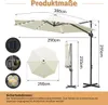 Faziango Sonnenschirm Ampelschirm 3x3 m Beige mit Solar LED Produktbild-Vorschau 2