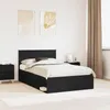 Möbel Bettrahmen Schwarz 120 x 200 cm Massives Kiefernholz Produktbild-Vorschau 1