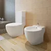 vidaXL Zestaw toaletowo-bidetowy biały ceramiczny Podgląd zdjęcia produktu 2