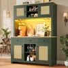 Flieks LED Hochschrank mit Lichtsystem, PE Rattan Schrank Produktbild-Vorschau 1