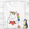 Mr. & Mrs. Panda T-Shirt Einhorn Herz - Weiß - Geschenk, Produktbild-Vorschau 3