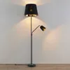 Lindby Stehlampe Efalia, schwarz/gold, Textil, Leselicht Produktbild-Vorschau 6