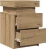 A wooden bedside table with three drawers, shown from a front-side angle against a white background. Podgląd zdjęcia produktu