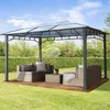 Gartenpavillon 3x4 m Aluminium Gestänge Polycarbonat Dach Produktbild-Vorschau 2