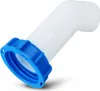 A white plastic spout with a blue threaded adapter is shown against a white background. Náhled obrázku produktu