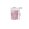 A pink crystal glass with dimensions and volume indicated. Produktbild-Vorschau