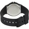 The back of a black Casio watch with a rubber strap. Produktbild-Vorschau