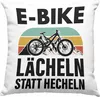 Trendation - Elektrofahrrad E-Bike Deko-Kissen mit Füllung Produktbild-Vorschau 1