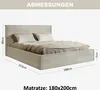 MOTIVENA Boho Polsterbett 180x200 mit Bettkasten, Holz Produktbild-Vorschau 7