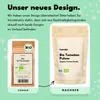 A collage showing a 'before' and 'after' product packaging design. Produktbild-Vorschau