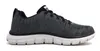 A side view of a single charcoal and black Skechers running shoe against a white background. Náhľad obrázku produktu