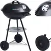 A black Blaupunkt grill on a white background, with a close-up of the lid detail on the right. Produktbild-Vorschau
