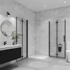 80x80x195cm Schwarz Faltbar+drehbar 6mm Nano ESG Glas  Produktbild-Vorschau 5
