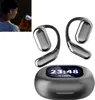 A person is using a smartphone while wearing earbuds, and a pair of earbuds and their charging case are displayed. Produktbild-Vorschau