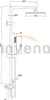 Technical drawing of a shower system with dimensions. Náhľad obrázku produktu