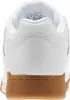 The back view of a white Reebok sneaker with a gum sole. Produktbild-Vorschau