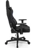 A side view of a black gaming chair with blue accents. Produktbild-Vorschau