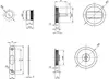 Technical drawings with dimensions of a door lock set. Produktbild-Vorschau