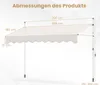 A diagram showing the dimensions of a white awning. Náhľad obrázku produktu
