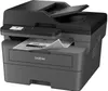 A Brother multifunction laser printer is shown from a front-side angle on a white background. Produktbild-Vorschau