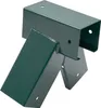 A green metal swing set connector bracket on a white background. Produktbild-Vorschau