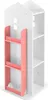 A white and pink rotating bookshelf for children, shaped like a house. Podgląd zdjęcia produktu