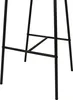 The image shows the lower part of a black bar stool, focusing on its legs and support structure. Náhled obrázku produktu