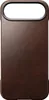 A brown leather phone case is shown against a white background. Anteprima dell’immagine prodotto