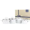 PREMIUM weißes 4-teiliges Emaille-Kochgeschirr-Set Produktbild-Vorschau 3