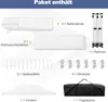 An image displaying the contents of a package for a pop-up canopy tent, with each item labeled. Voir les images du produit