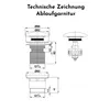 Technical drawing of a drain fitting with dimensions. Produktbild-Vorschau