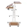 A side view of an adjustable height computer desk with wheels. Produktbild-Vorschau