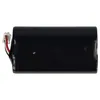 A black battery pack with a white connector and red and white wires attached. Produktbild-Vorschau