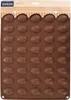 A brown silicone mold for making 40 small, egg-shaped candies or chocolates, possibly for Easter. Produktbild-Vorschau