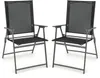 Two black folding garden chairs are shown against a white background. Produktbild-Vorschau