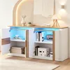 Merax Hochglanz Sideboard mit RGB LED Beleuchtung und 4 Produktbild-Vorschau 3