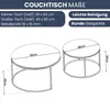 DELUKE® Couchtisch Glas LENO 2er Set - runder Beistelltisch Produktbild-Vorschau 2