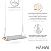 MAMOI® Dřevěná houpačka se sametovým sedákem, houpačka Náhled obrázku produktu 3