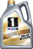 A plastic bottle of Mobil 1 motor oil against a light gray background. Produktbild-Vorschau