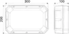 Technical drawing of a car subwoofer with dimensions. Produktbild-Vorschau