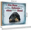 Holzschild Spruch 30x20cm kein echtes Zuhause ohne Hund Produktbild-Vorschau 2