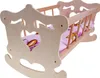 A wooden doll cradle with bedding. Náhľad obrázku produktu