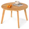 COSTWAY Beistelltisch Holz, runder Gartentisch, Holztisch Produktbild-Vorschau 1