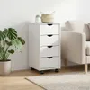 vidaXL Mobile su ruote Bianco 34 x 39 x 65,5 cm Legno Anteprima dell’immagine prodotto 2
