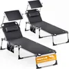 CASARIA® 2er Set Sonnenliege Klappbar Wetterfest Alu Produktbild-Vorschau 1