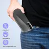 A person is putting a phone case into their jeans pocket. There are icons and text describing the features of the case. Produktbild-Vorschau
