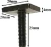 4 matice s drážkou T M6x25mm Adaptér pro střešní nosič s Náhled obrázku produktu 2